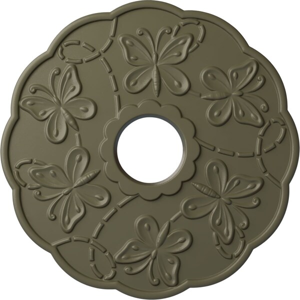 Ekena Millwork Terrones Butterfly Medallion (Canopies up to 3 7/8"), 17 7/8"OD x 3 7/8"ID x 1"P, Spartan Stone CM17TSSSF - main